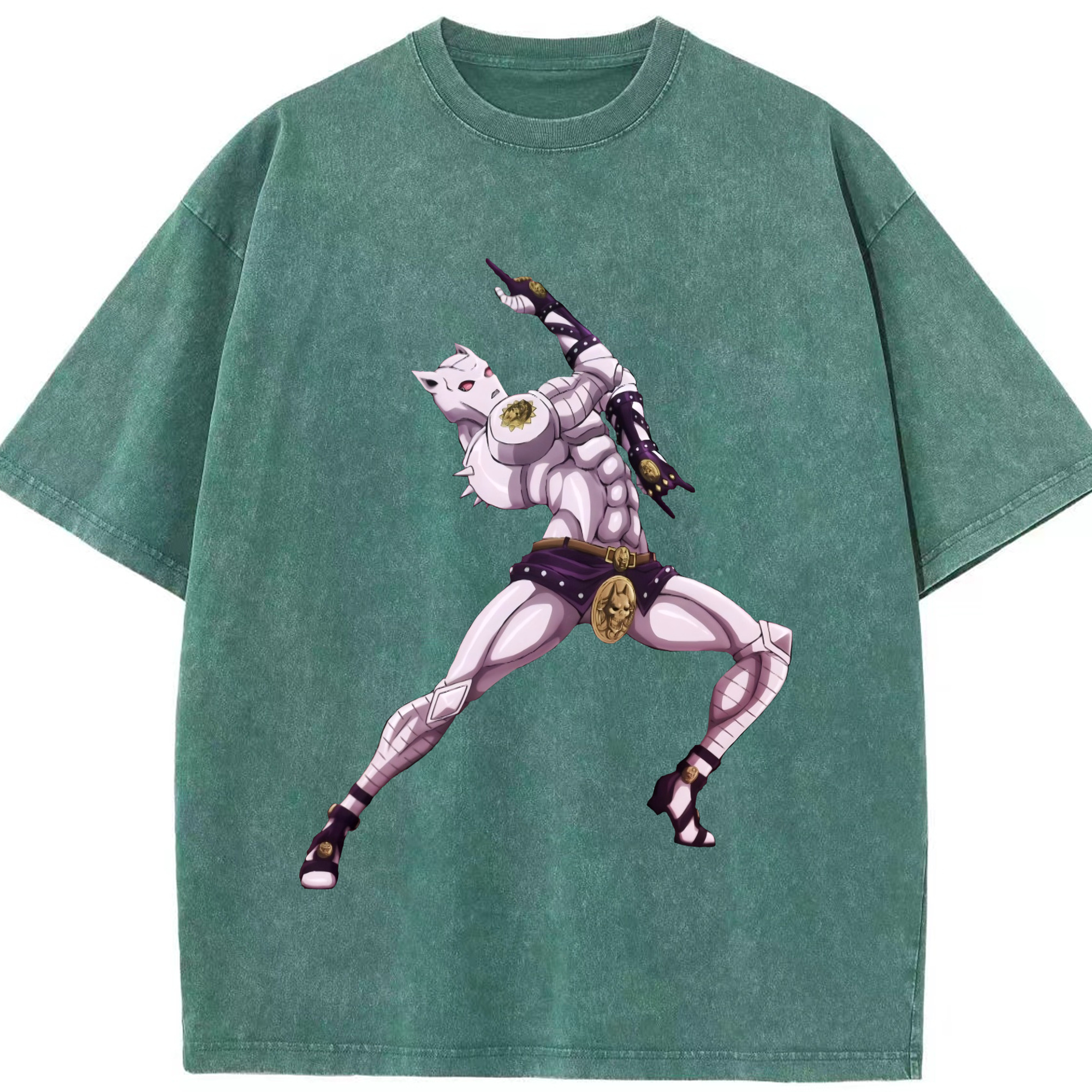 （画像用） ジョジョの奇妙な冒険 きら よしかげ JoJo's Bizarre Adventure Kira Yoshikage 綿100% ヴィンテージ風 半袖Tシャツ（フロントプリント）